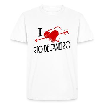 J’aime Rio de Janeiro Herz und Pfeil Stadt Liebe - T-shirt Premium bio Homme - blanc - Devant - Nico (187cm)