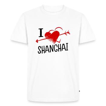 J’aime Shanghai Herz und Pfeil Stadt Liebe - T-shirt Premium bio Homme - blanc - Devant - Nico (187cm)
