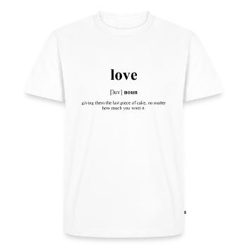 Love (Liebe) Definition Dictionary - Men's Premium Organic T-Shirt - white - Front - Nico (187cm)