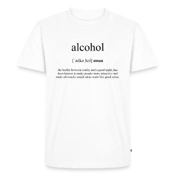 Alcohol Definition Dictionary - Men's Premium Organic T-Shirt - white - Front - Nico (187cm)
