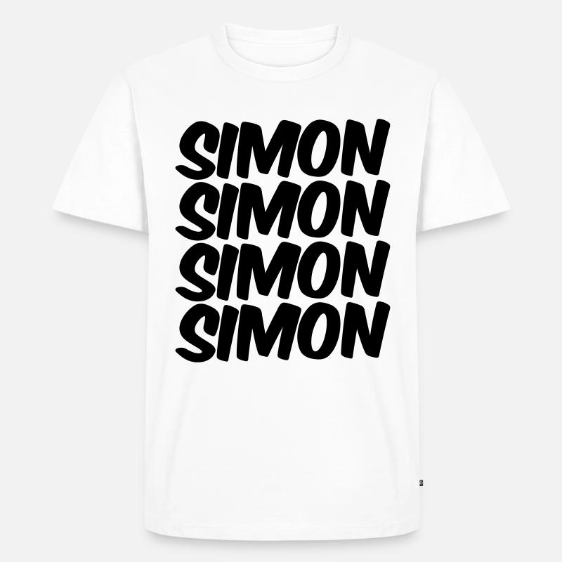 Simon Simon - Männer Premium Bio T-Shirt - Weiß