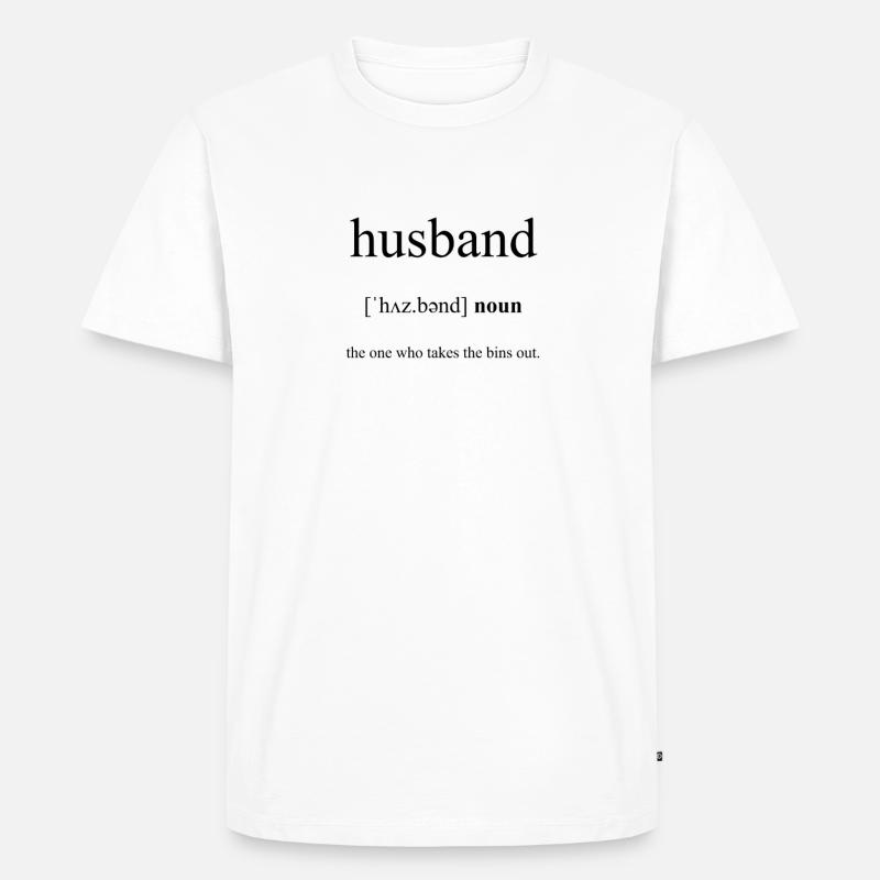 Husband (Ehemann) Definition Dictionary - Männer Premium Bio T-Shirt - Weiß