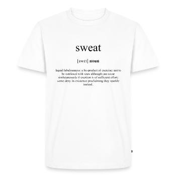 Sweat (Schweiß) Definition Dictionary - Men's Premium Organic T-Shirt - white - Front - Nico (187cm)