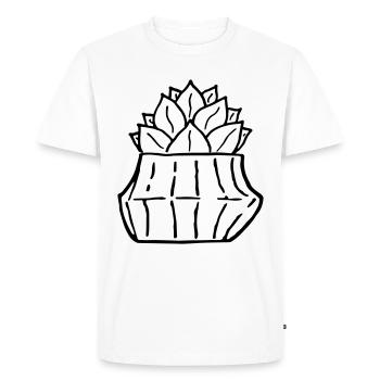 Cactus peint à la main - T-shirt Premium bio Homme - blanc - Devant - Nico (187cm)