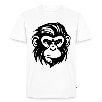 Tête de singe - T-shirt Premium bio Homme - blanc - Devant - Nico (187cm)