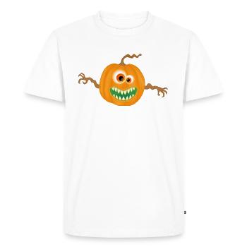 Monstre citrouille d'halloween - T-shirt Premium bio Homme - blanc - Devant - Nico (187cm)