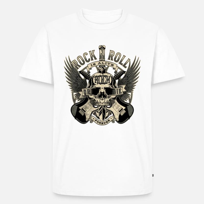 ROCKEN ODER STERBEN - Männer Premium Bio T-Shirt - Weiß