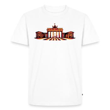 Brandenburger Tor (Berlin / Deutschland) - Männer Premium Bio T-Shirt - Weiß - Vorne - Nico (187cm)