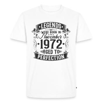 Novembre Né 1972 Légendes Anniversaire - T-shirt Premium bio Homme - blanc - Devant - Nico (187cm)