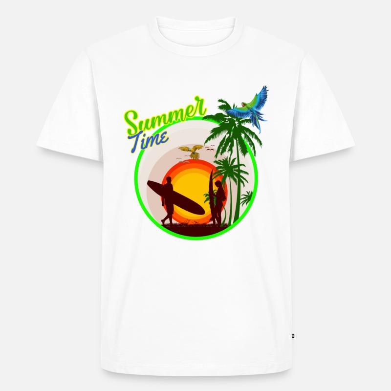 Sommerzeit - Männer Premium Bio T-Shirt - Weiß