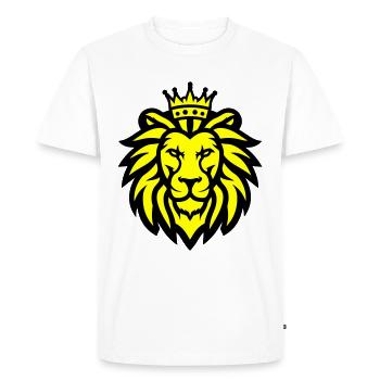Tête de Lion Couronne Lion - T-shirt Premium bio Homme - blanc - Devant - Nico (187cm)