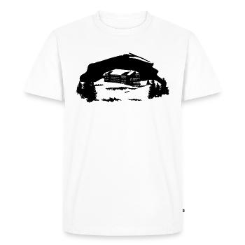 Auberge abstraite dans les montagnes randonnée - T-shirt Premium bio Homme - blanc - Devant - Nico (187cm)