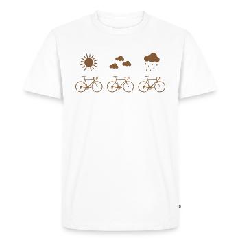 Vélo Route Vélo de montagne par tous les temps - T-shirt Premium bio Homme - blanc - Devant - Nico (187cm)