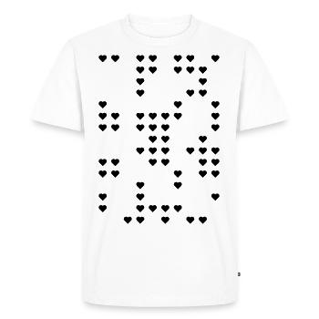 Puzzle Coeur Neige Cadeau - T-shirt Premium bio Homme - blanc - Devant - Nico (187cm)