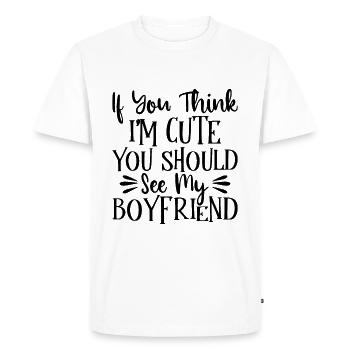Cute Girlfriend Boyfriend Valentines Day - T-shirt Premium bio Homme - blanc - Devant - Nico (187cm)