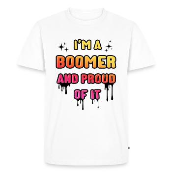 Im a BOOMER and proud of it - Men's Premium Organic T-Shirt - white - Front - Nico (187cm)