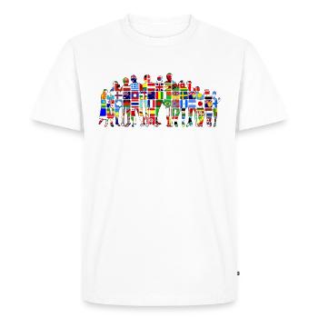 Drapeaux du monde - T-shirt Premium bio Homme - blanc - Devant - Nico (187cm)