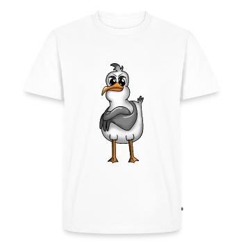 PLATTDEUTSCHER SPRUCH MÖWE NORDDEUTSCH - T-shirt Premium bio Homme - blanc - Devant - Nico (187cm)