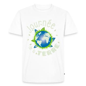 journée de la terre ! protéger notre planète - T-shirt Premium bio Homme - blanc - Devant - Nico (187cm)