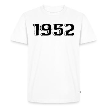 Vintage 1952 Né Anniversaire Rétro 1952 - T-shirt Premium bio Homme - blanc - Devant - Nico (187cm)