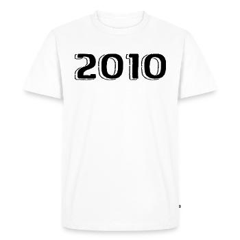 Millésime 2010 Naissance Anniversaire Rétro 2010 - T-shirt Premium bio Homme - blanc - Devant - Nico (187cm)