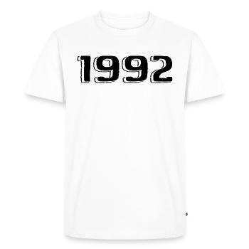 Vintage 1992 Born Birthday Retro 1992 - Men's Premium Organic T-Shirt - white - Front - Nico (187cm)