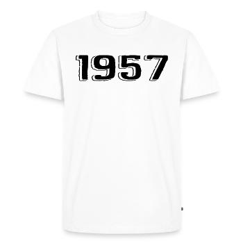 Vintage 1957 Naissance Anniversaire Rétro 1957 - T-shirt Premium bio Homme - blanc - Devant - Nico (187cm)