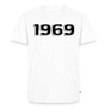 Vintage 1969 Naissance Anniversaire Rétro 1969 - T-shirt Premium bio Homme - blanc - Devant - Nico (187cm)