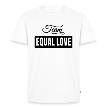 Équipe Amour égal - T-shirt Premium bio Homme - blanc - Devant - Nico (187cm)