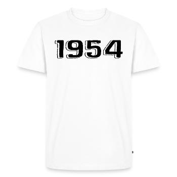 Vintage 1954 Né Anniversaire Rétro 1954 - T-shirt Premium bio Homme - blanc - Devant - Nico (187cm)