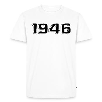 Vintage 1946 Born Birthday Retro 1946 - Men's Premium Organic T-Shirt - white - Front - Nico (187cm)