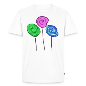 Three Lolly's - Men's Premium Organic T-Shirt - white - Front - Nico (187cm)