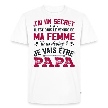 I Have A Secret Daddy Cute Child Pregnancy Man - Men's Premium Organic T-Shirt - white - Front - Nico (187cm)