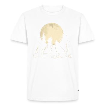Howling Wolves Vintage Wolf Moon - Men's Premium Organic T-Shirt - white - Front - Nico (187cm)