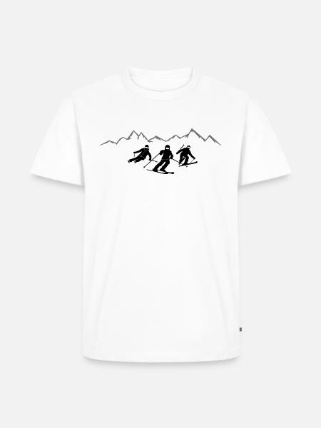 Winter sports - skiers group - Men's Premium Organic T-Shirt - white