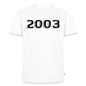 Vintage 2003 Né Anniversaire Rétro 2003 - T-shirt Premium bio Homme - blanc - Devant - Nico (187cm)