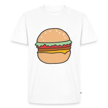 BURGER - T-shirt Premium bio Homme - blanc - Devant - Nico (187cm)