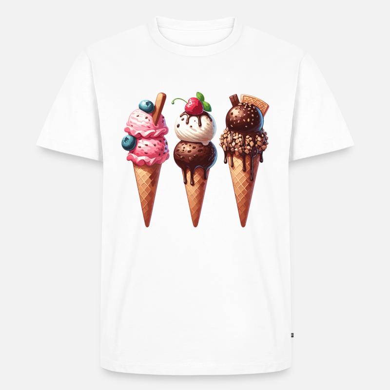 EisCrem - Männer Premium Bio T-Shirt - Weiß