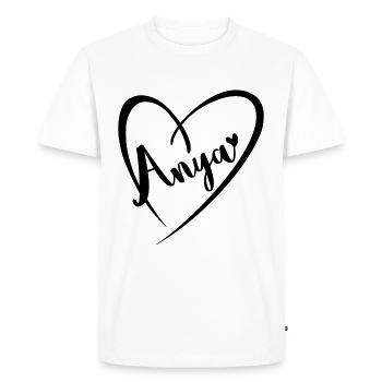 Anya surname first name in heart frame - Men's Premium Organic T-Shirt - white - Front - Nico (187cm)