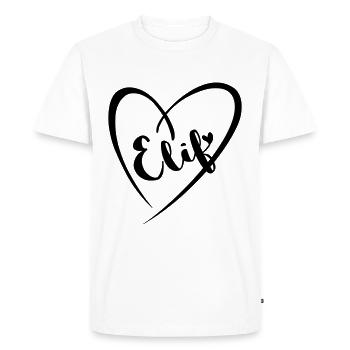 Elif Name First Name in Heart Frame - Men's Premium Organic T-Shirt - white - Front - Nico (187cm)