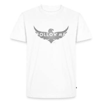 ADLER FOLLOW ME, mono, grille-anneaux - T-shirt Premium bio Homme - blanc - Devant - Nico (187cm)