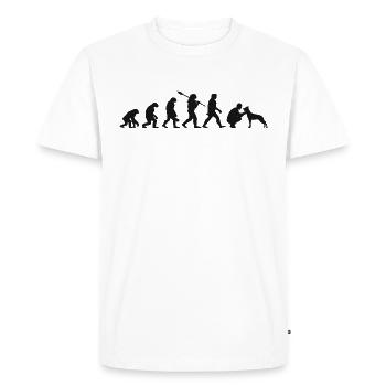 Évolution Drôle Chien de Berger Belge Malinois - T-shirt Premium bio Homme - blanc - Devant - Nico (187cm)