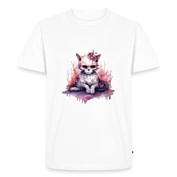 Chat zombies Halloween Graphic Tees, Tshirt, Sweat à capuche - T-shirt Premium bio Homme - blanc - Devant - Nico (187cm)