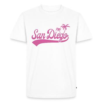 San Diego Palms - Men's Premium Organic T-Shirt - white - Front - Nico (187cm)