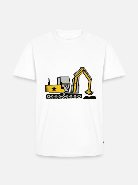 Bagger Baumaschine Baggern Bau - Männer Premium Bio T-Shirt - Weiß
