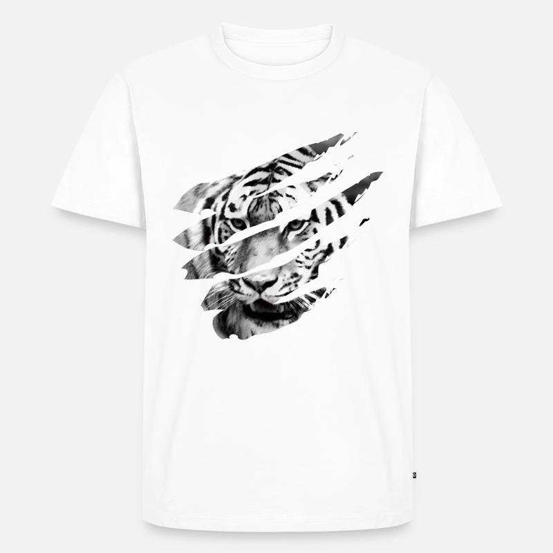 Tiger scratch - Men's Premium Organic T-Shirt - white