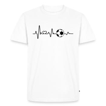 Soccer Fan Heartbeat Love Footballer EKG Funny - Men's Premium Organic T-Shirt - white - Front - Nico (187cm)