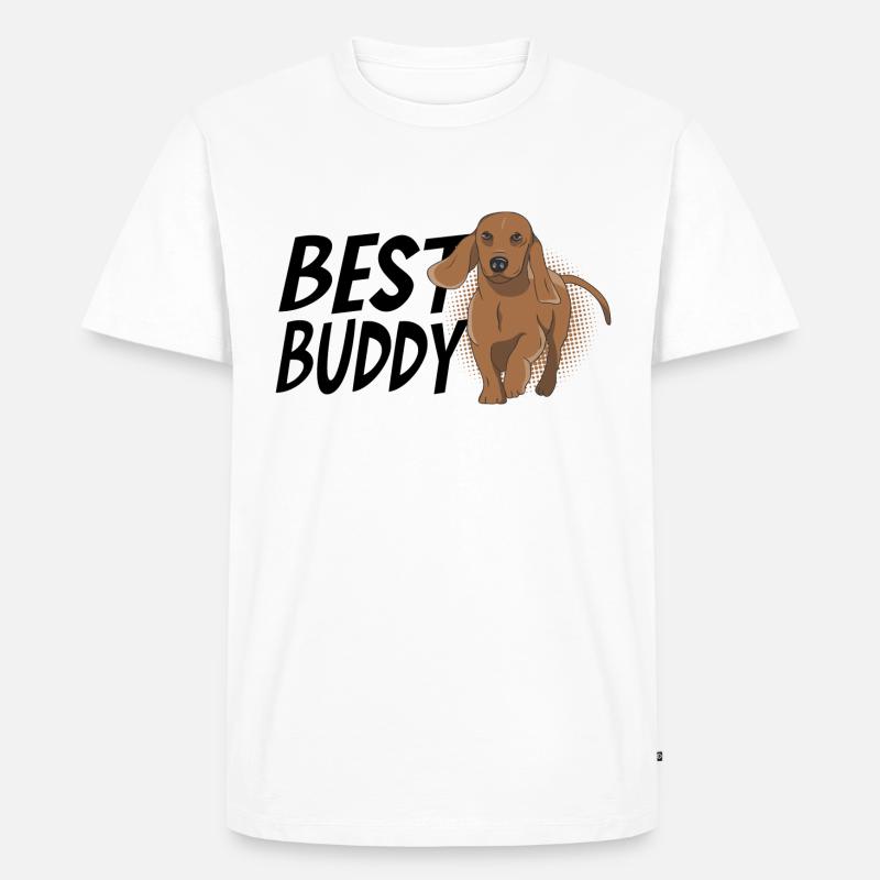 Dackel Best Buddy Dackel Geschenk - Männer Premium Bio T-Shirt - Weiß