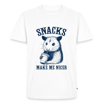 Funny possum design - Men's Premium Organic T-Shirt - white - Front - Nico (187cm)
