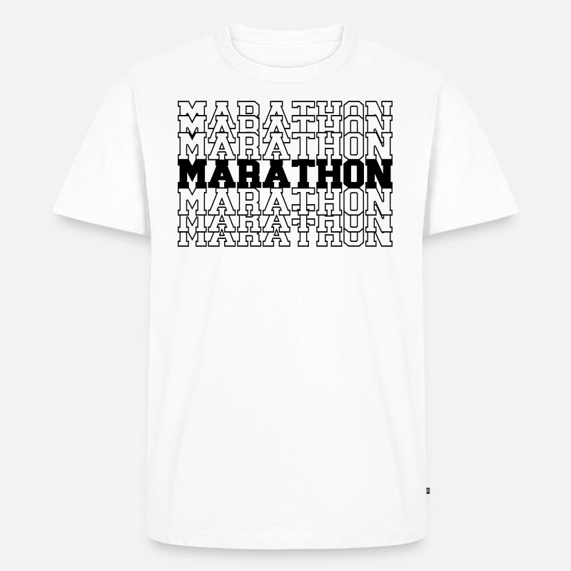 Marathon - Männer Premium Bio T-Shirt - Weiß
